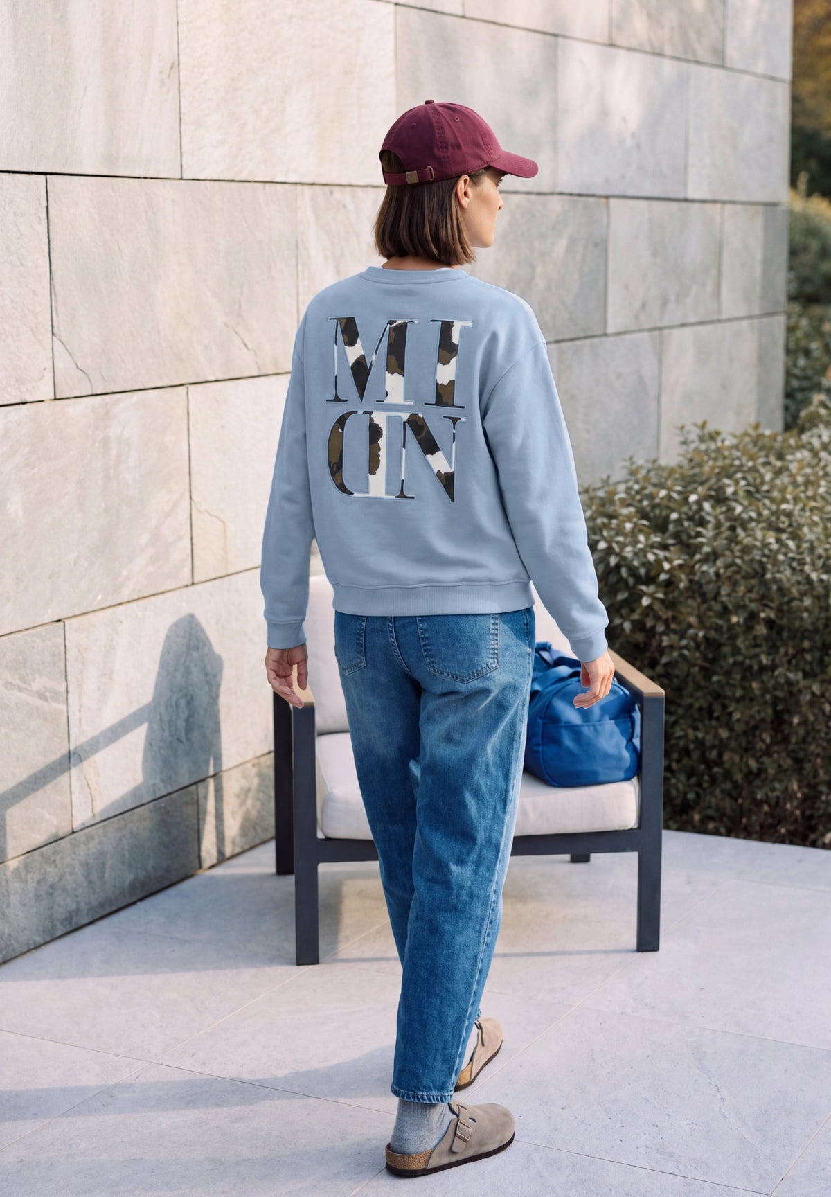 Sweatshirt mit Rundhals und Backprint cosmopolitan blue Bild 3