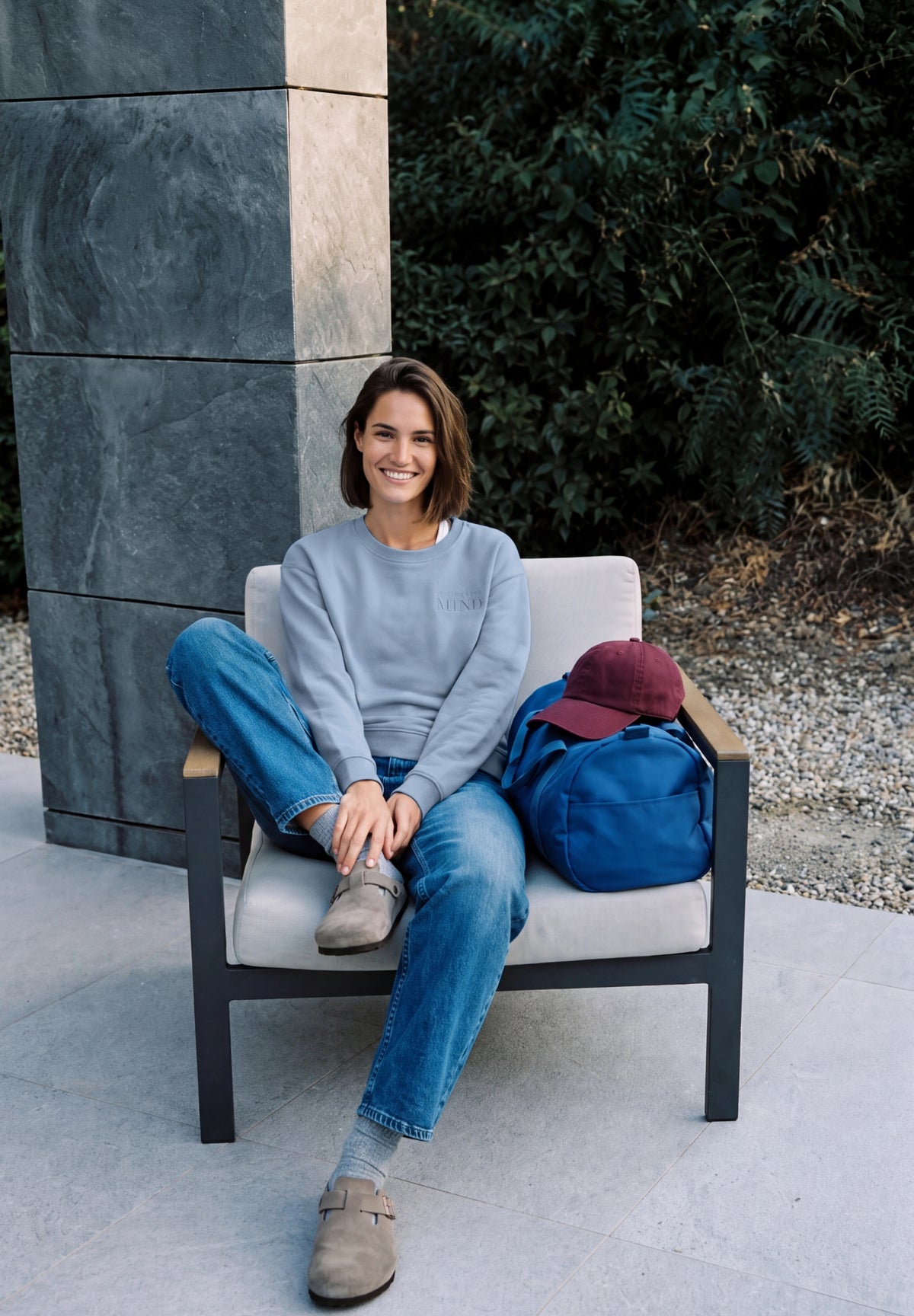 Sweatshirt mit Rundhals und Backprint cosmopolitan blue Bild 5