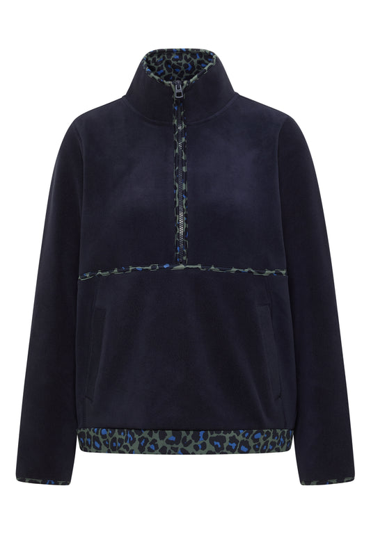 Fleece-Pullover mit Leo-Details urban dark blue Bild 1
