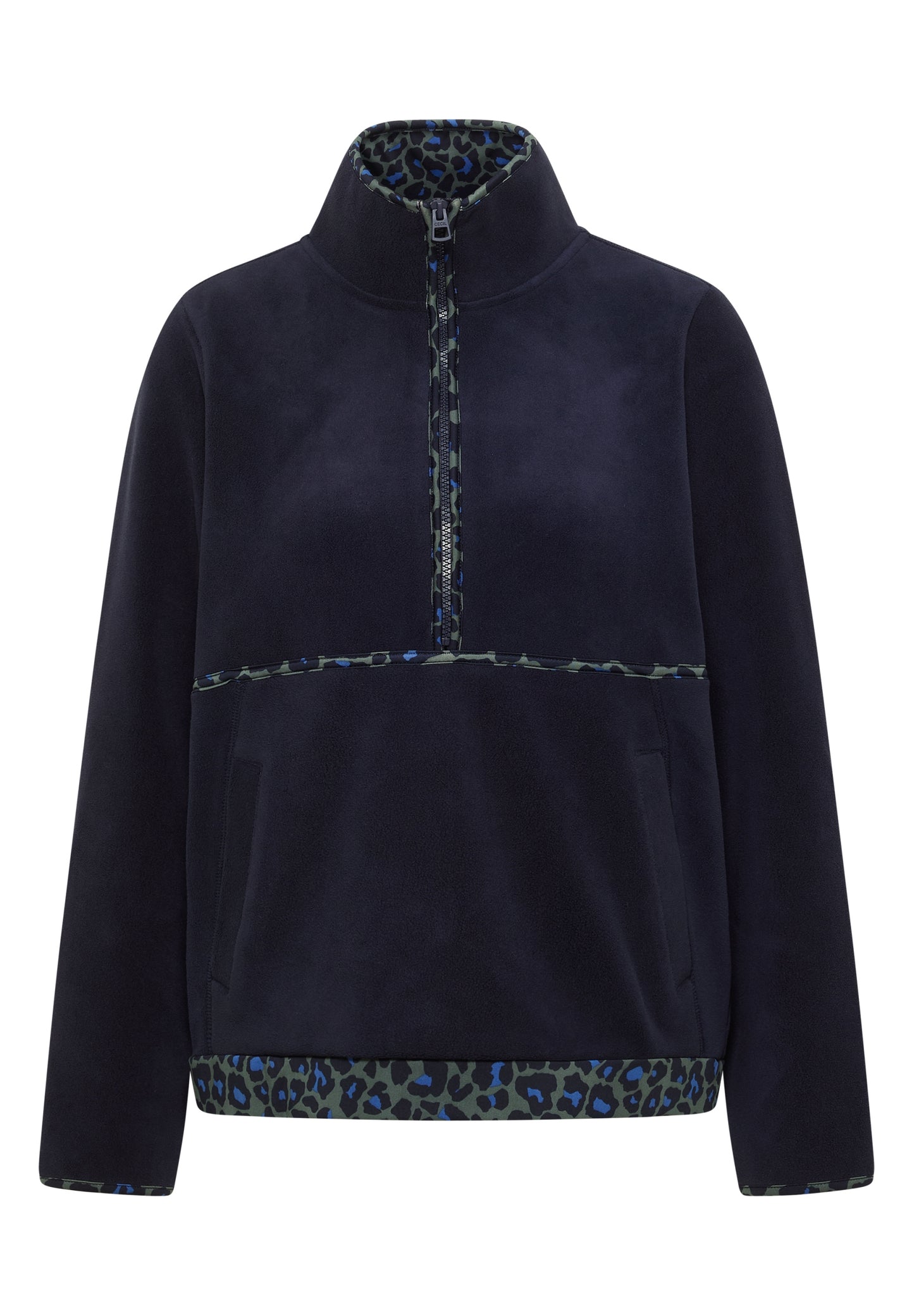 Fleece-Pullover mit Leo-Details urban dark blue Bild 1