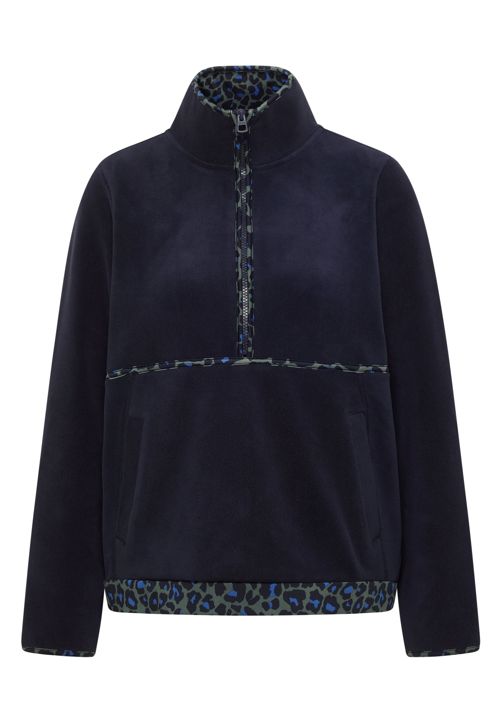 Fleece-Pullover mit Leo-Details urban dark blue Bild 1