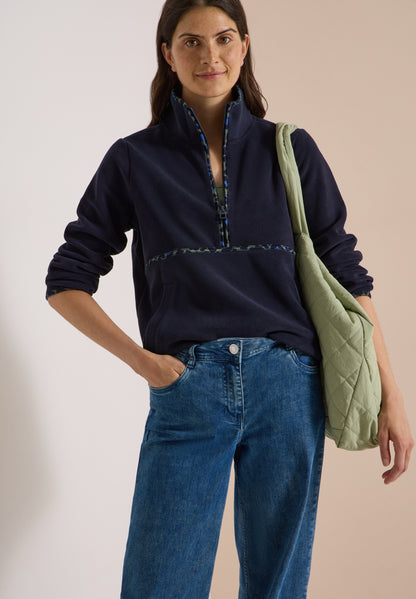 Fleece-Pullover mit Leo-Details urban dark blue Bild 3