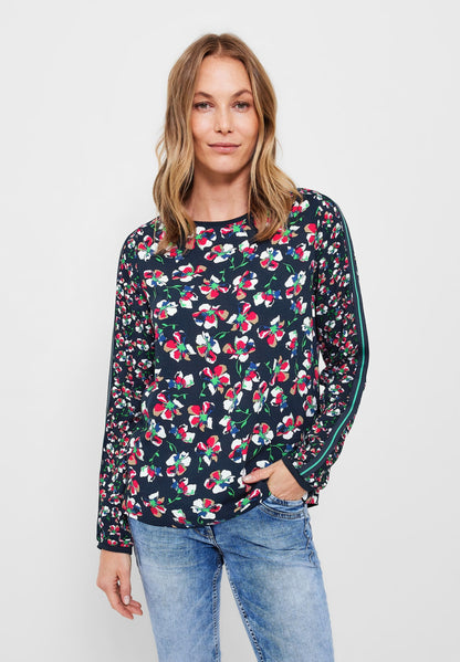 Blouse with floral print mix