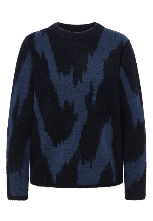 Gemusterter Pullover urban dark blue Bild 1