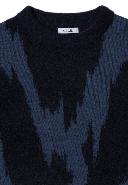 Gemusterter Pullover urban dark blue Bild 2