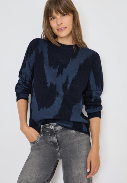 Gemusterter Pullover urban dark blue Bild 3