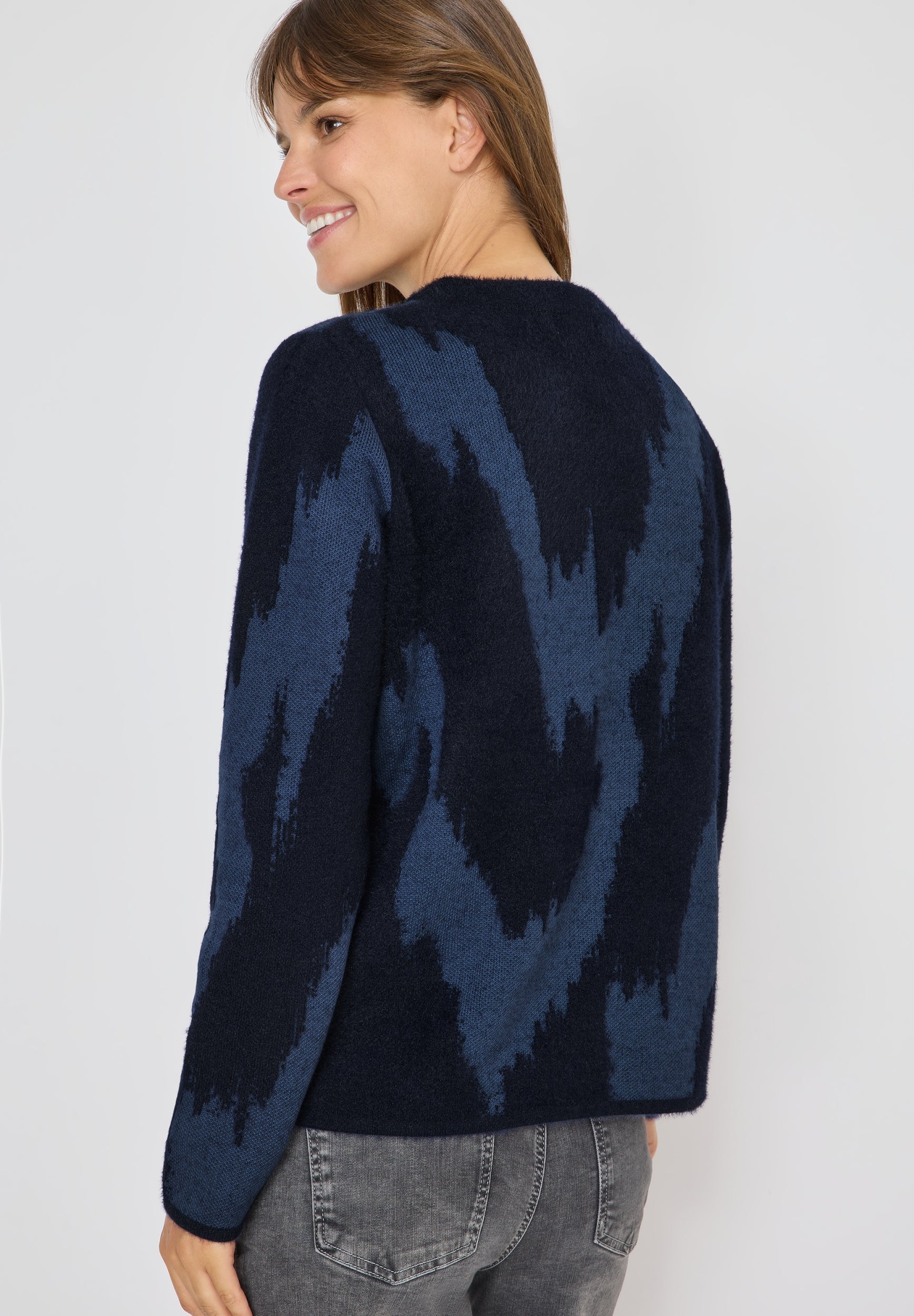 Gemusterter Pullover urban dark blue Bild 4