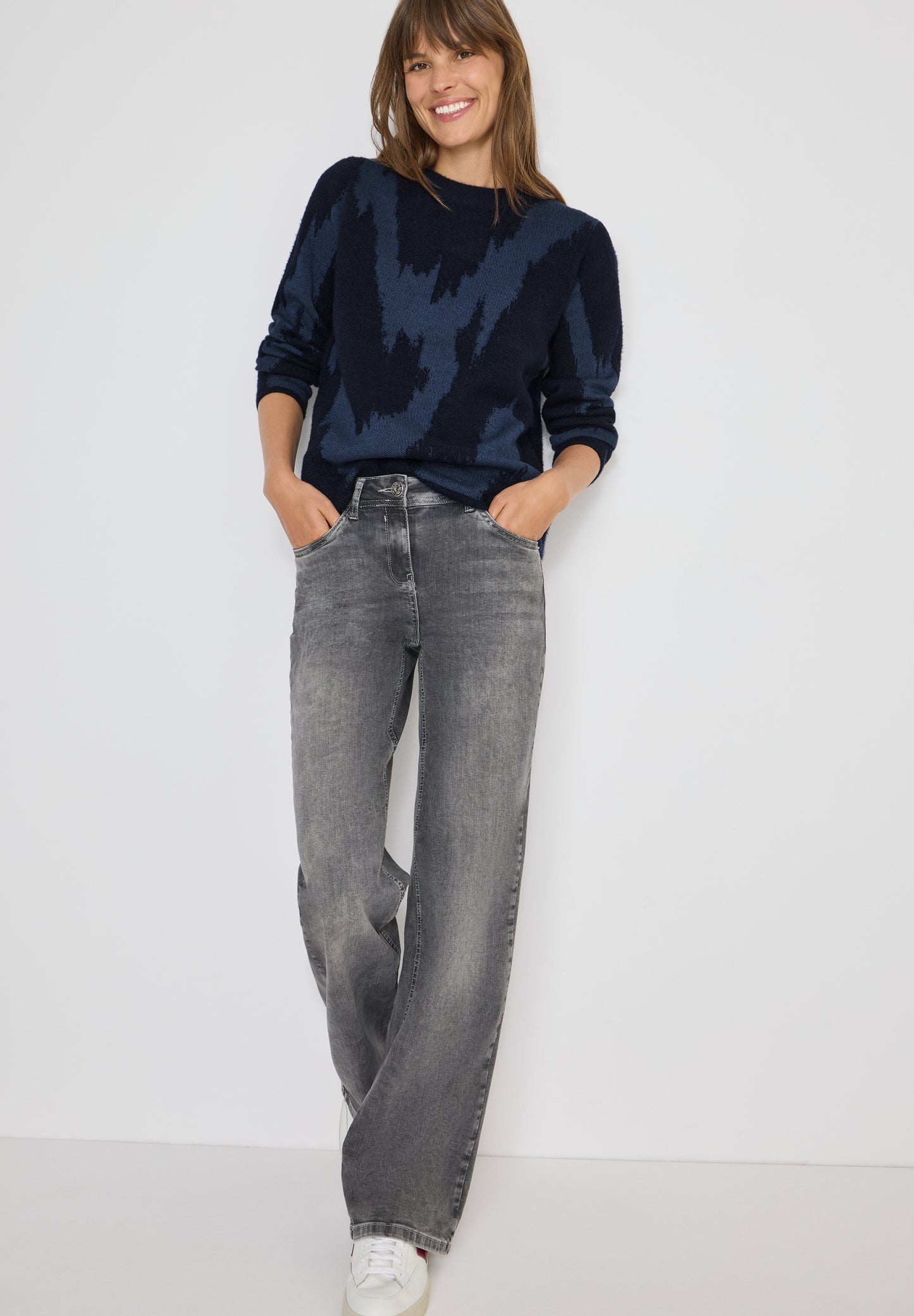 Gemusterter Pullover urban dark blue Bild 5