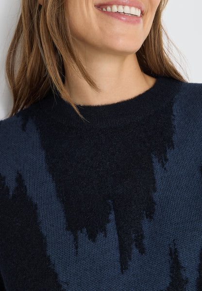 Gemusterter Pullover urban dark blue Bild 7