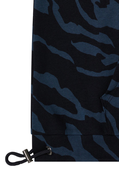 Gemustertes Kapuzenshirt urban dark blue Bild 2