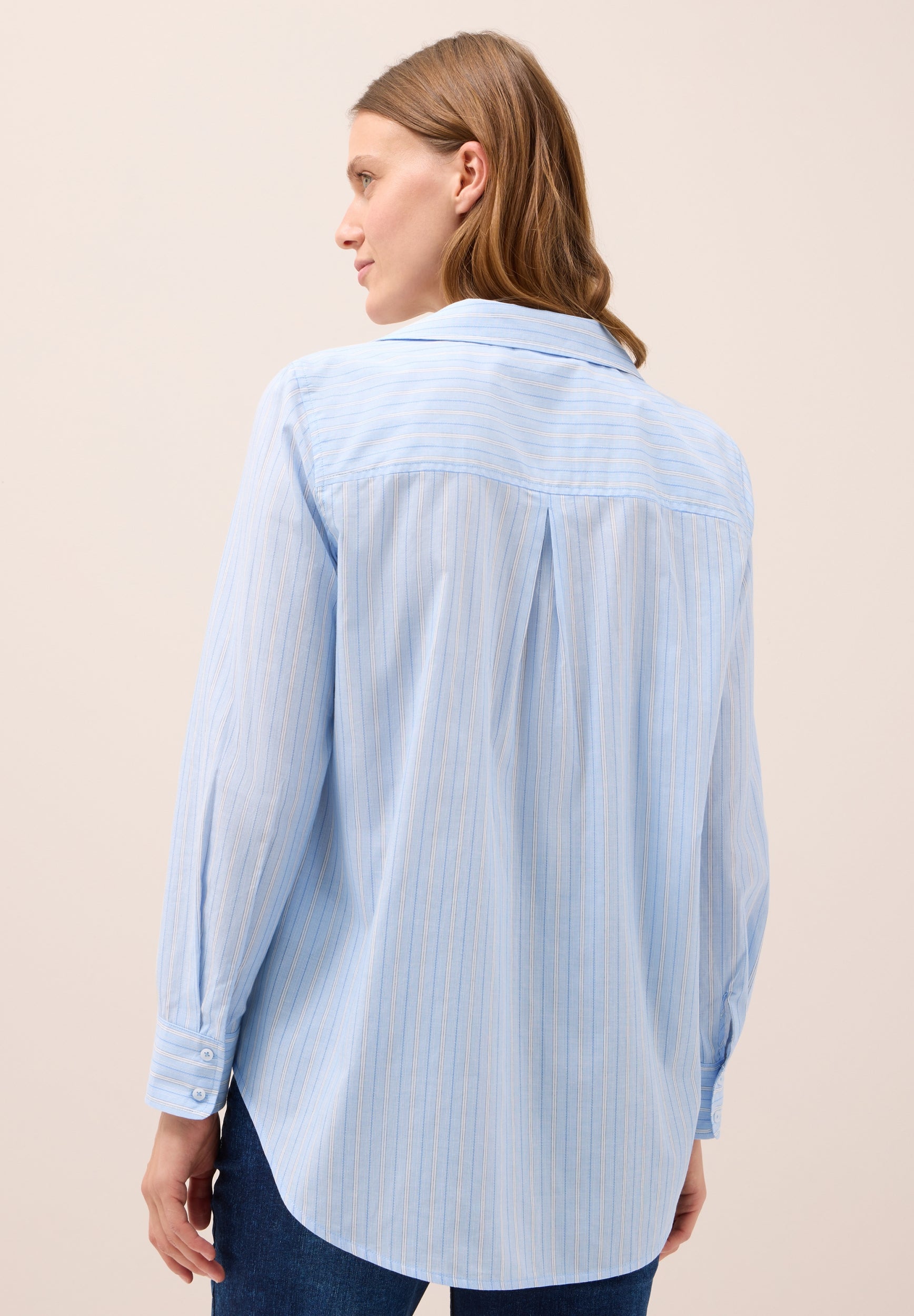 Gestreifte Hemdbluse light sky blue Bild 4