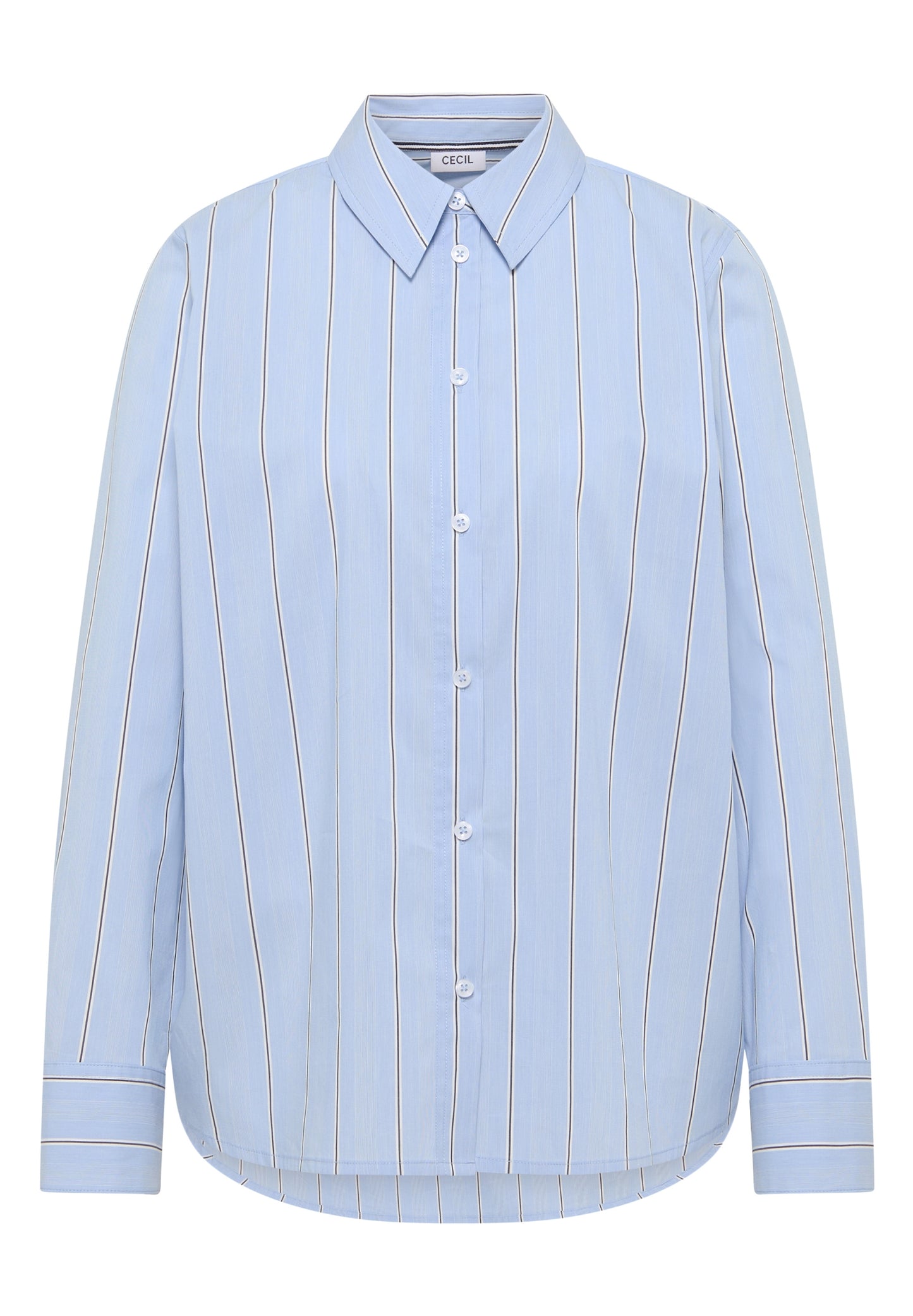 Gestreifte Hemdbluse fountain blue Bild 1