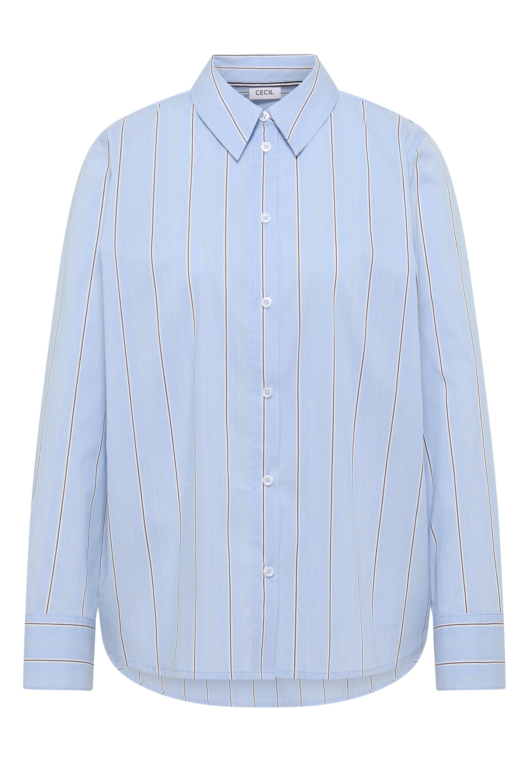 Gestreifte Hemdbluse fountain blue Bild 1