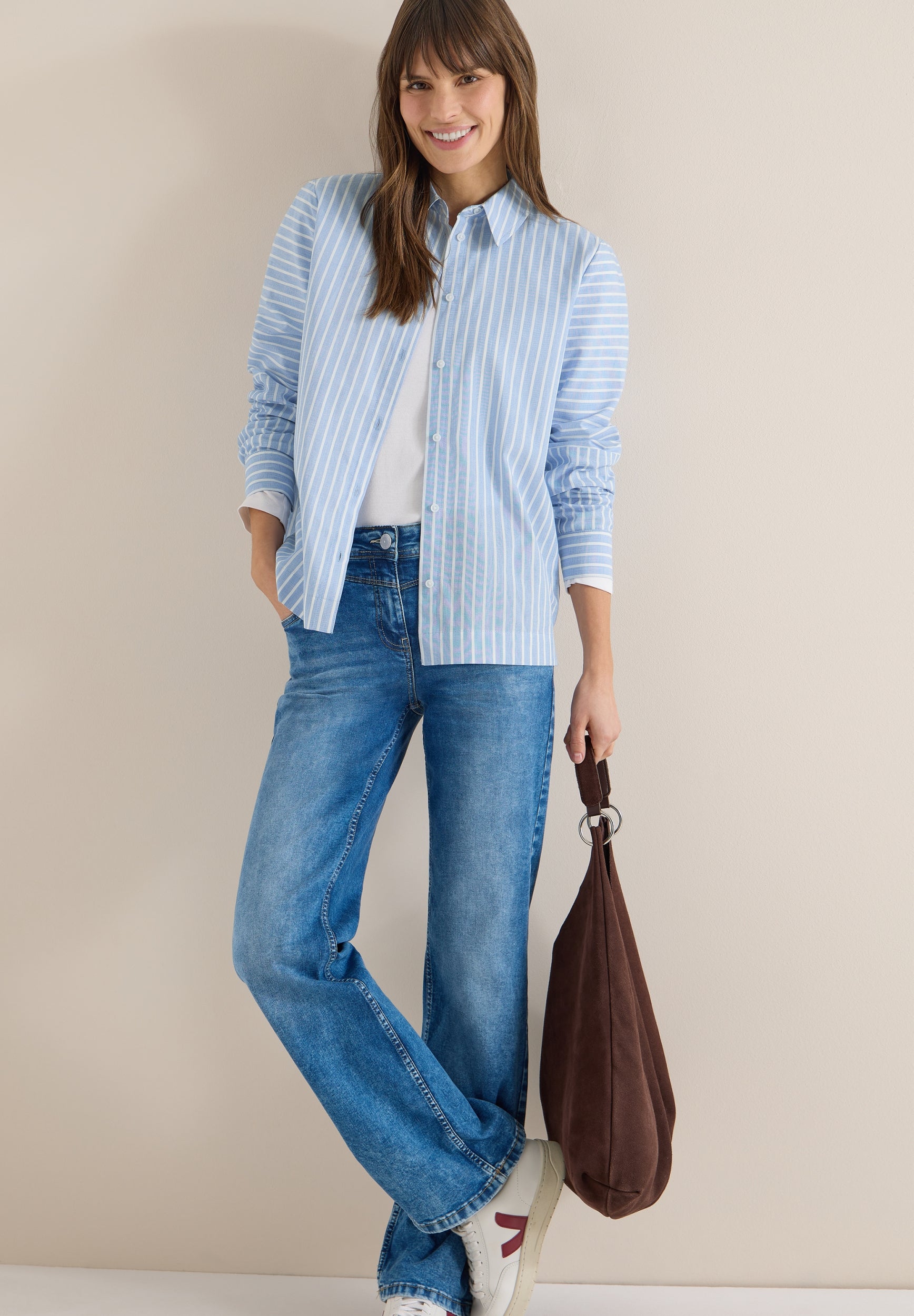 Gestreifte Hemdbluse blouse blue Bild 3