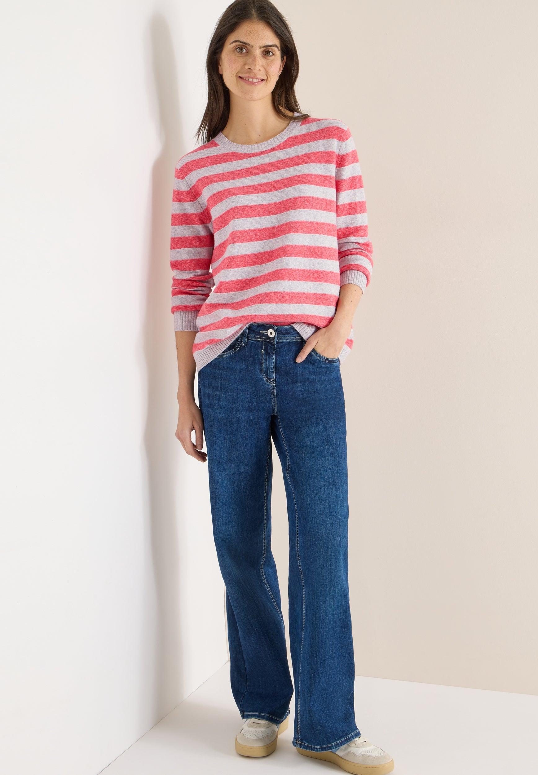 Gestreifter Melange Pullover pumkin orange Bild 5