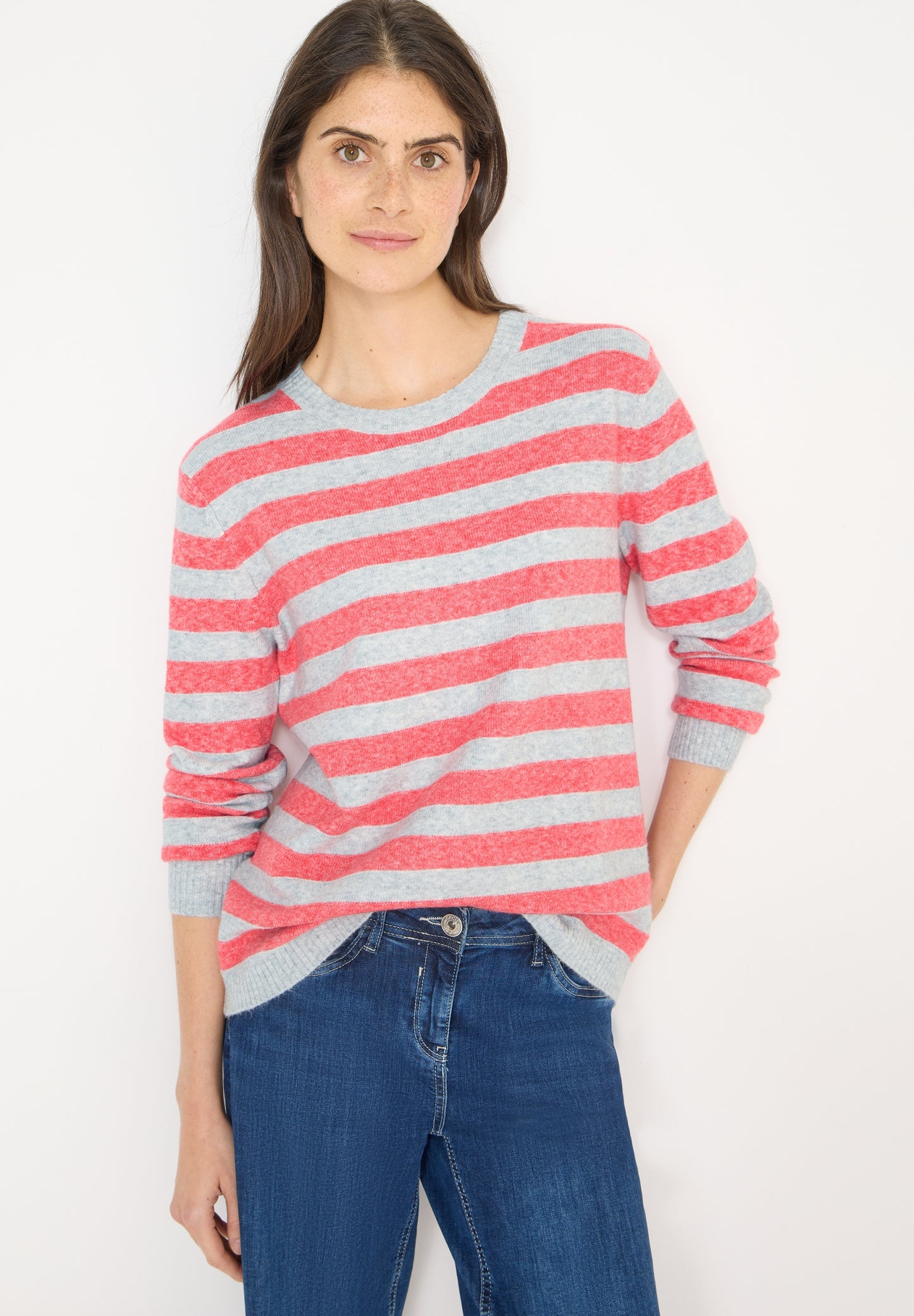 Gestreifter Melange Pullover pumkin orange Bild 7