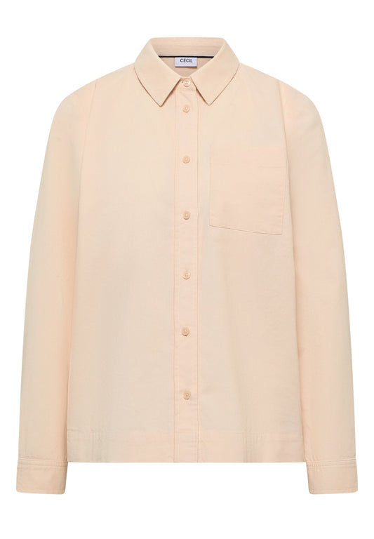 Hemdbluse in Unifarbe pearl beige Bild 1