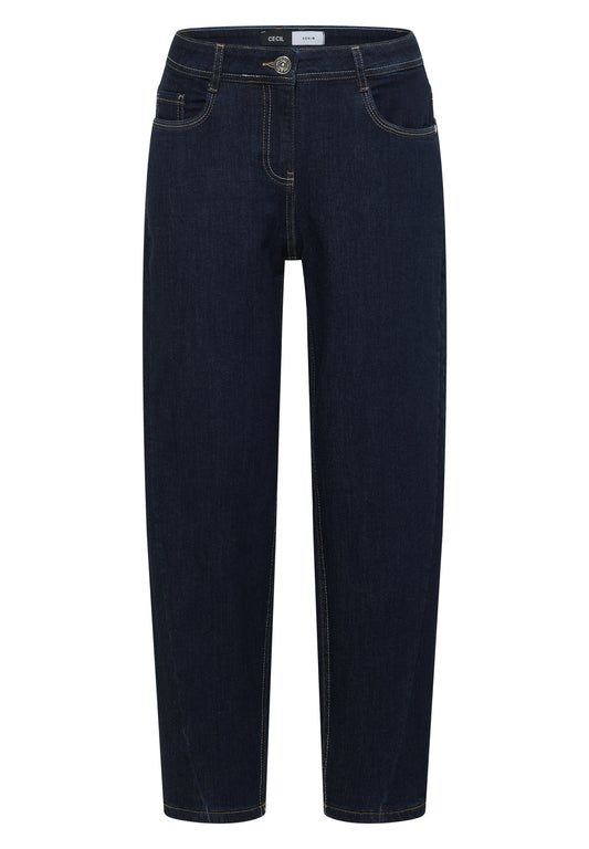 High Waist Barrel Leg Jeans im Loose Fit rinsed wash Bild 1