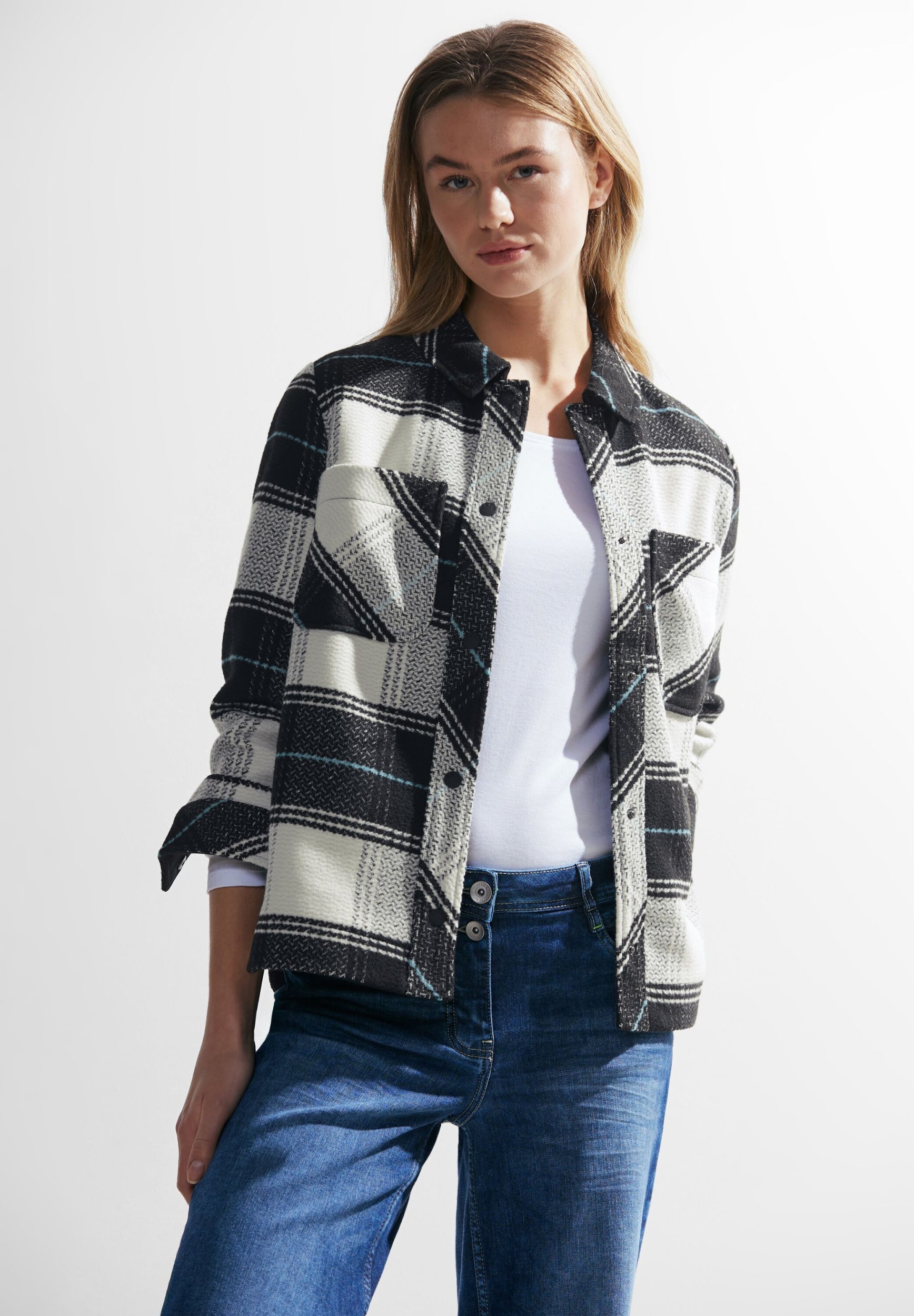 Karierte Übergangsjacke Black Bild 3
