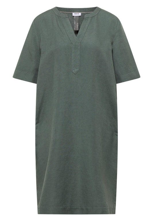 Knielanges Kleid aus Leinenmix just khaki Bild 1