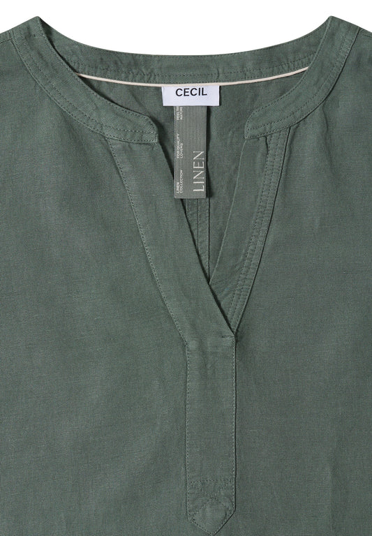 Knielanges Kleid aus Leinenmix just khaki Bild 2