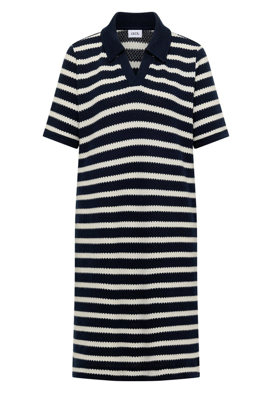 Knielanges Kleid in Ajourstrick universal blue Bild 1