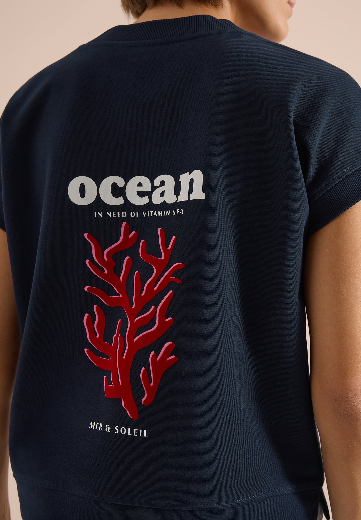 Kurzarm Sweatshirt mit Backprint universal blue Bild 6