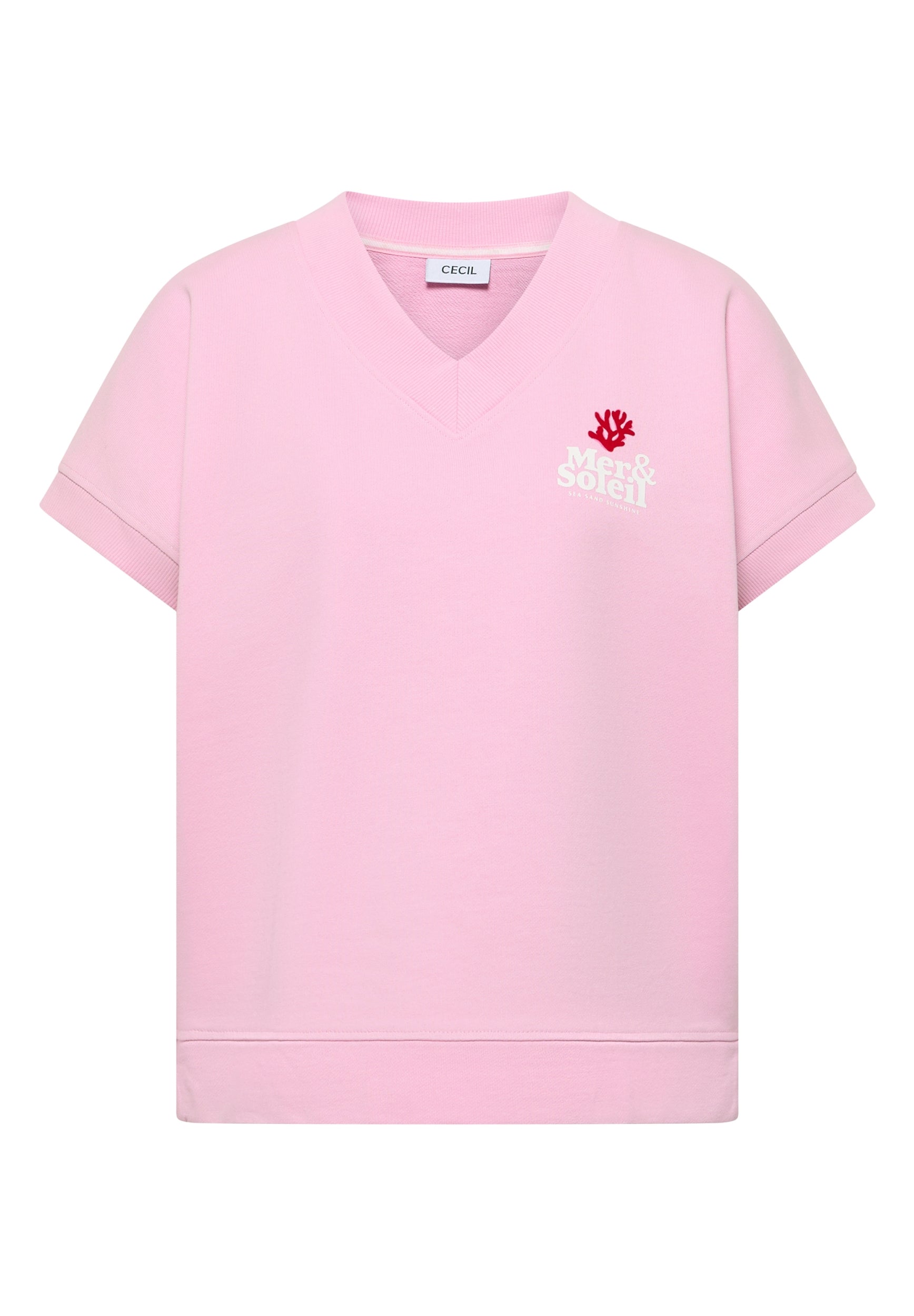 Kurzarm Sweatshirt mit Backprint light blush rose Bild 1
