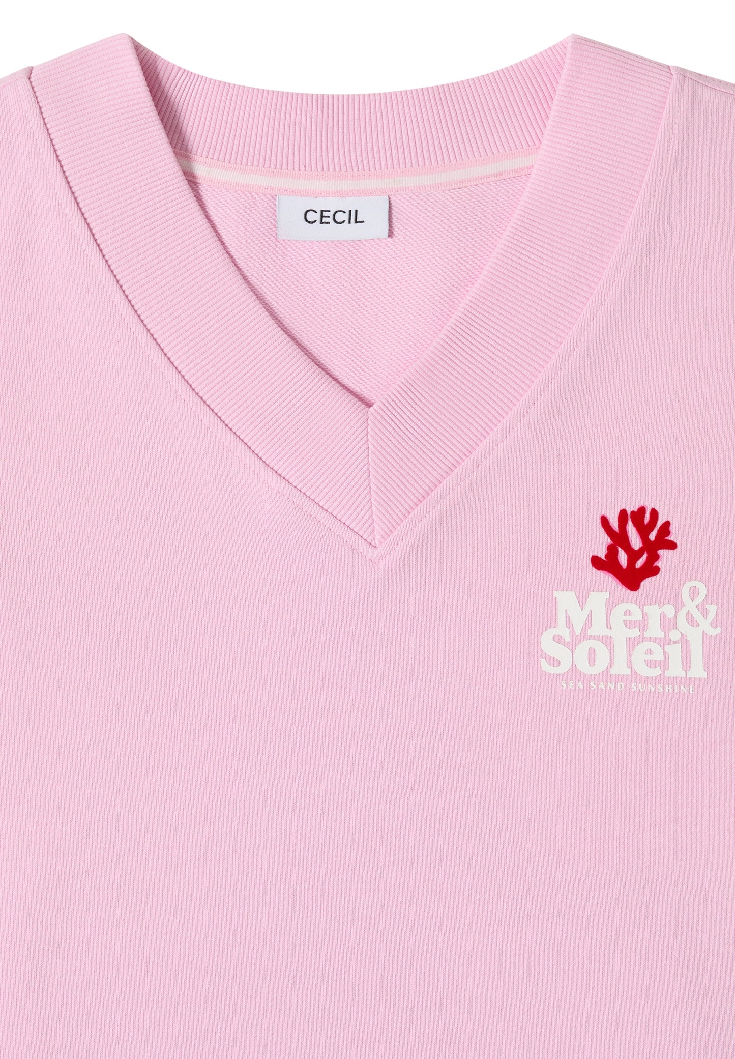 Kurzarm Sweatshirt mit Backprint light blush rose Bild 2