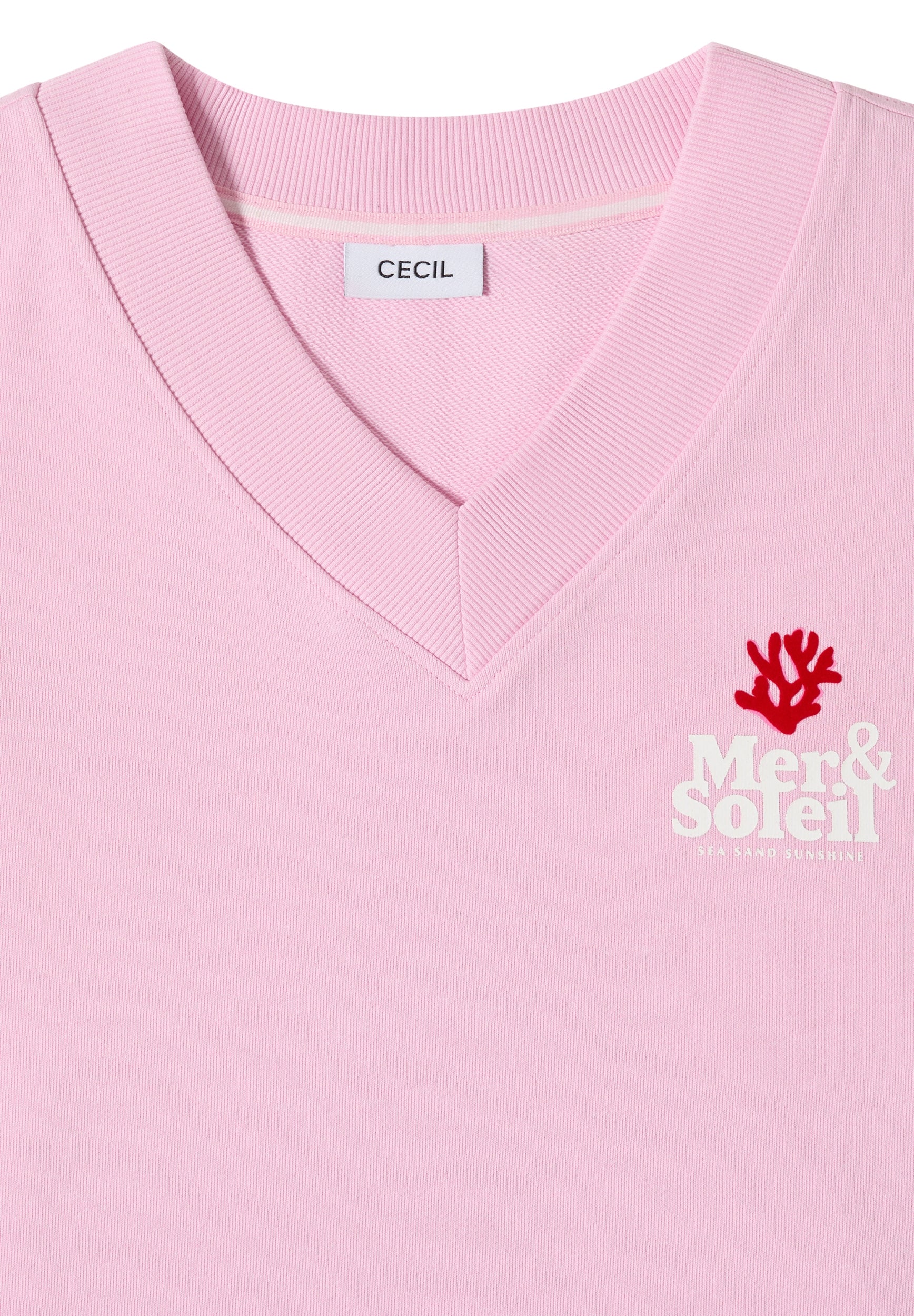 Kurzarm Sweatshirt mit Backprint light blush rose Bild 2