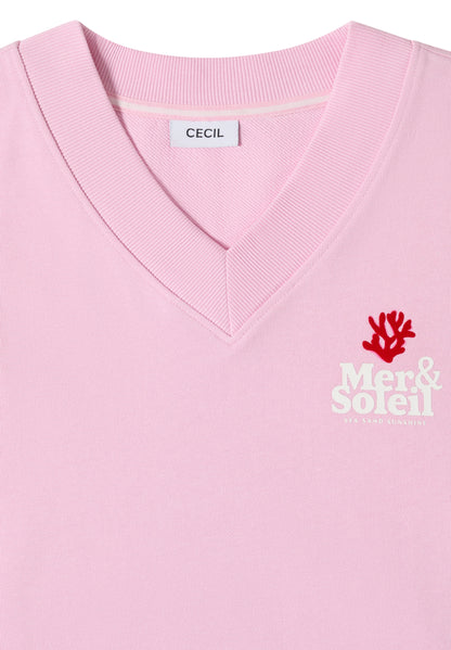 Kurzarm Sweatshirt mit Backprint light blush rose Bild 2