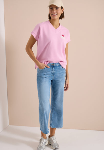 Kurzarm Sweatshirt mit Backprint light blush rose Bild 5