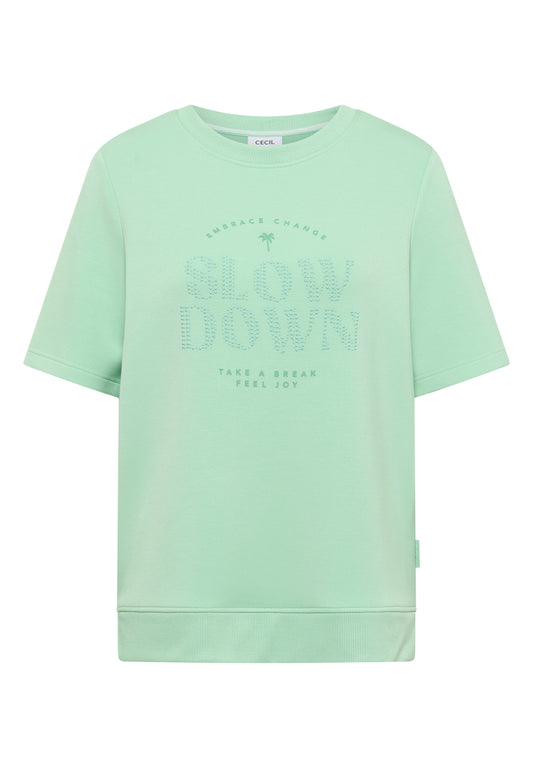 Kurzarm Sweatshirt mit Wording juicy lime Bild 1