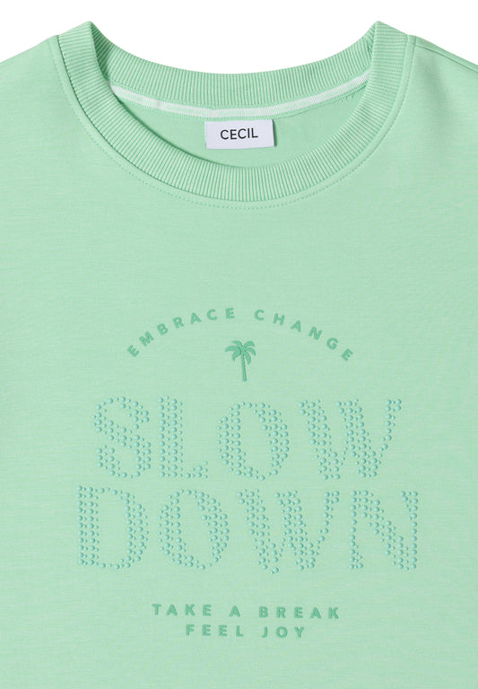 Kurzarm Sweatshirt mit Wording juicy lime Bild 2