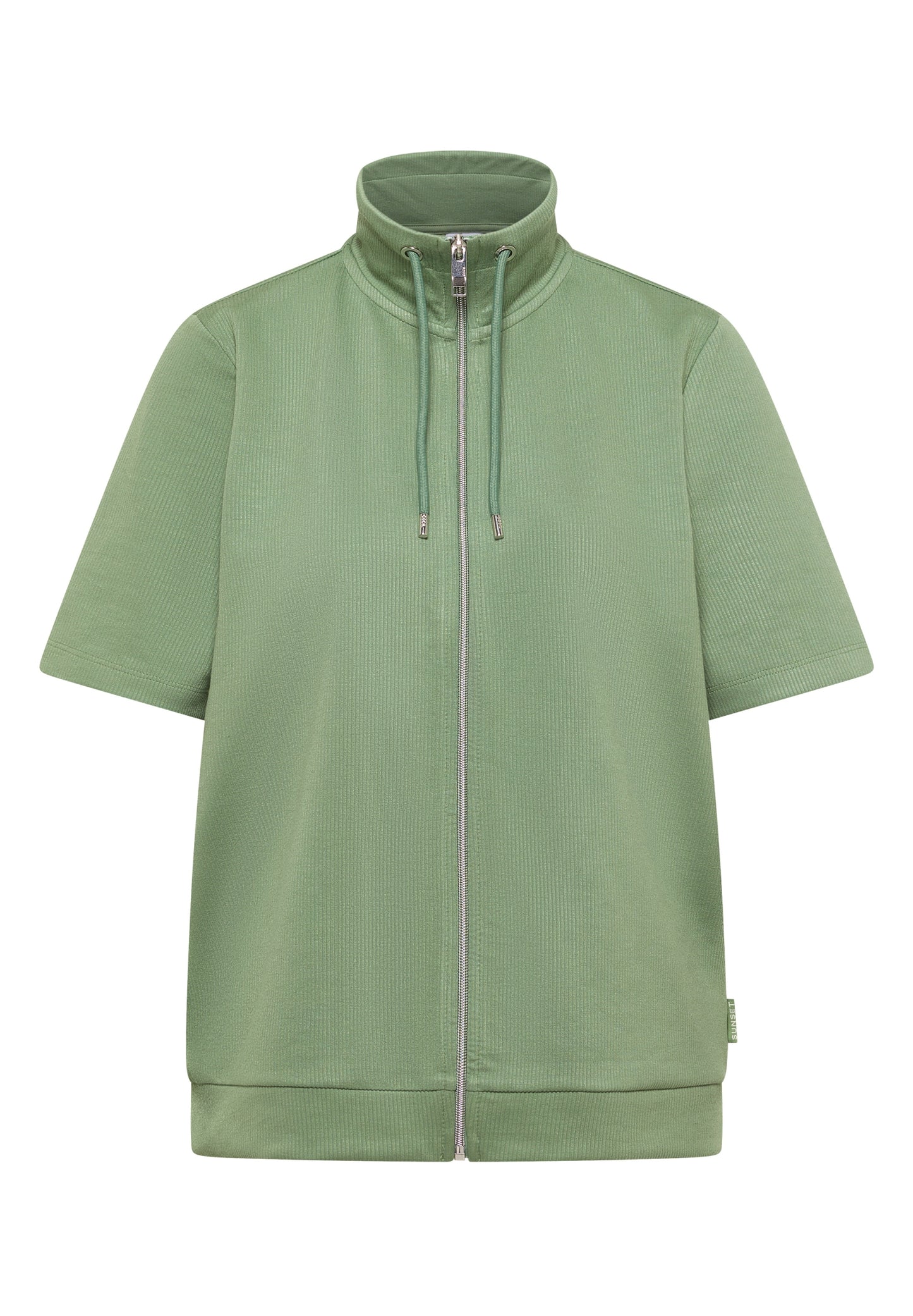 Kurzarmjacke mit Stehkragen und Struktur deep matcha green Bild 1