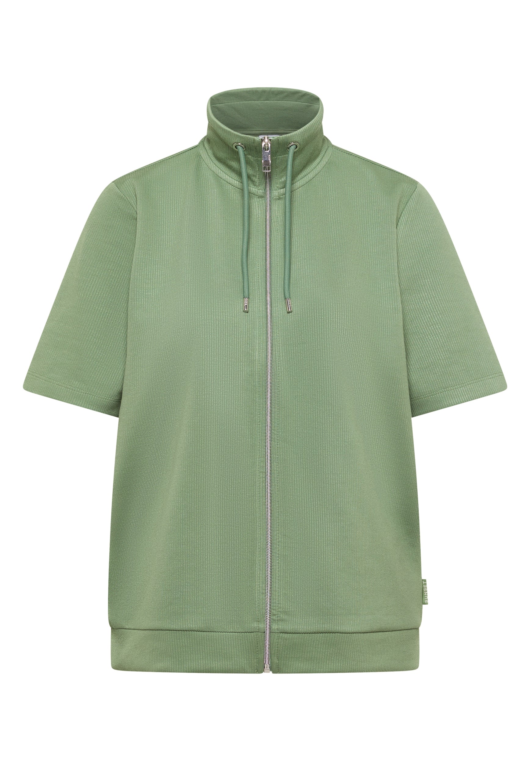 Kurzarmjacke mit Stehkragen und Struktur deep matcha green Bild 1