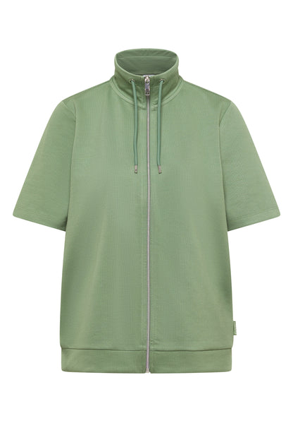 Kurzarmjacke mit Stehkragen und Struktur deep matcha green Bild 1