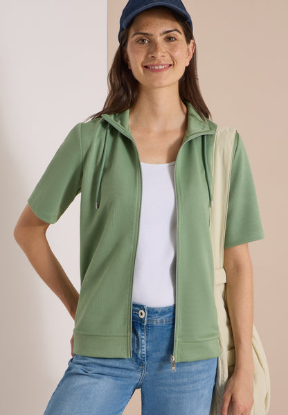 Kurzarmjacke mit Stehkragen und Struktur deep matcha green Bild 5