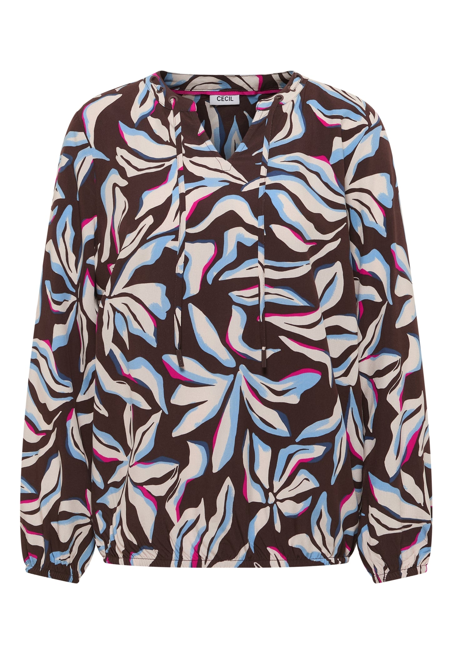 Langarm Bluse mit floralem Print macchiato brown Bild 1