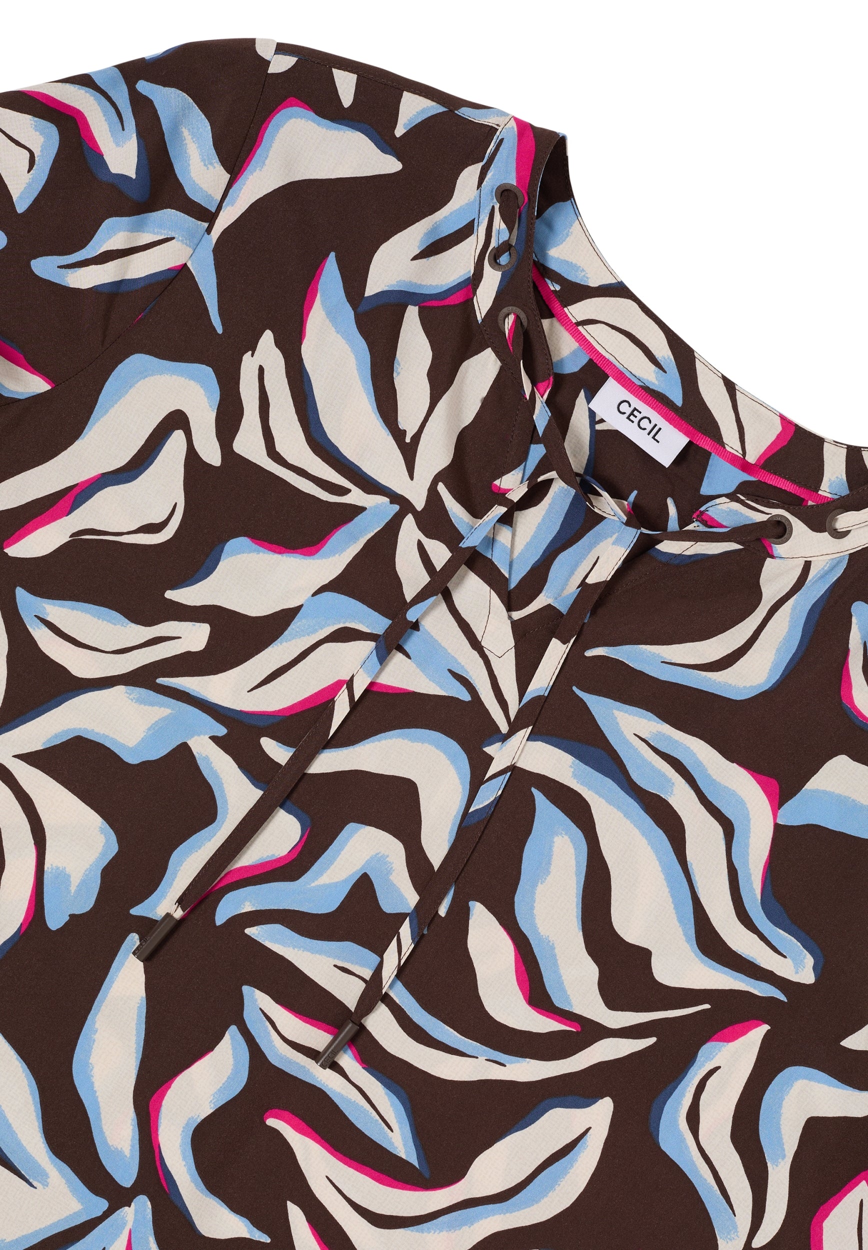 Langarm Bluse mit floralem Print macchiato brown Bild 2