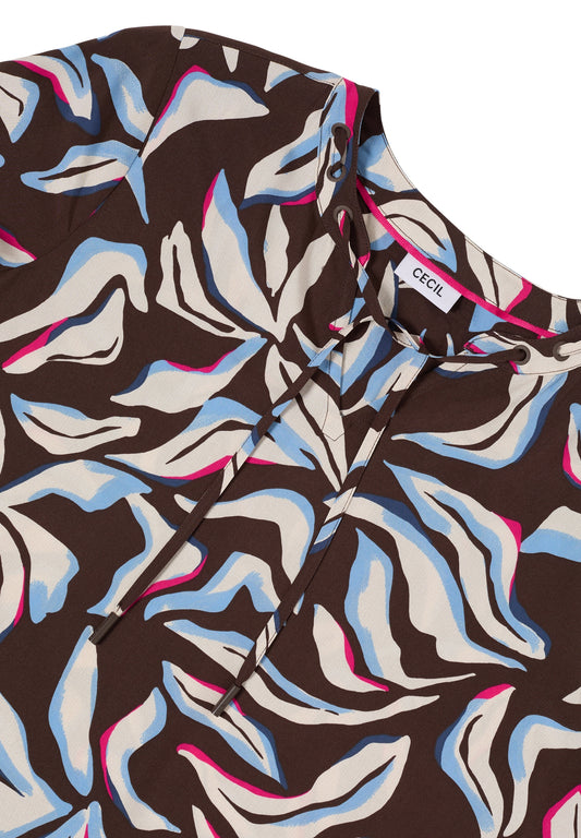 Langarm Bluse mit floralem Print macchiato brown Bild 2