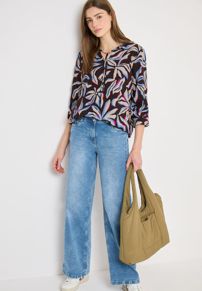 Langarm Bluse mit floralem Print macchiato brown Bild 5