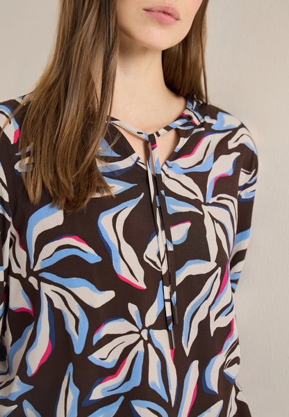 Langarm Bluse mit floralem Print macchiato brown Bild 6