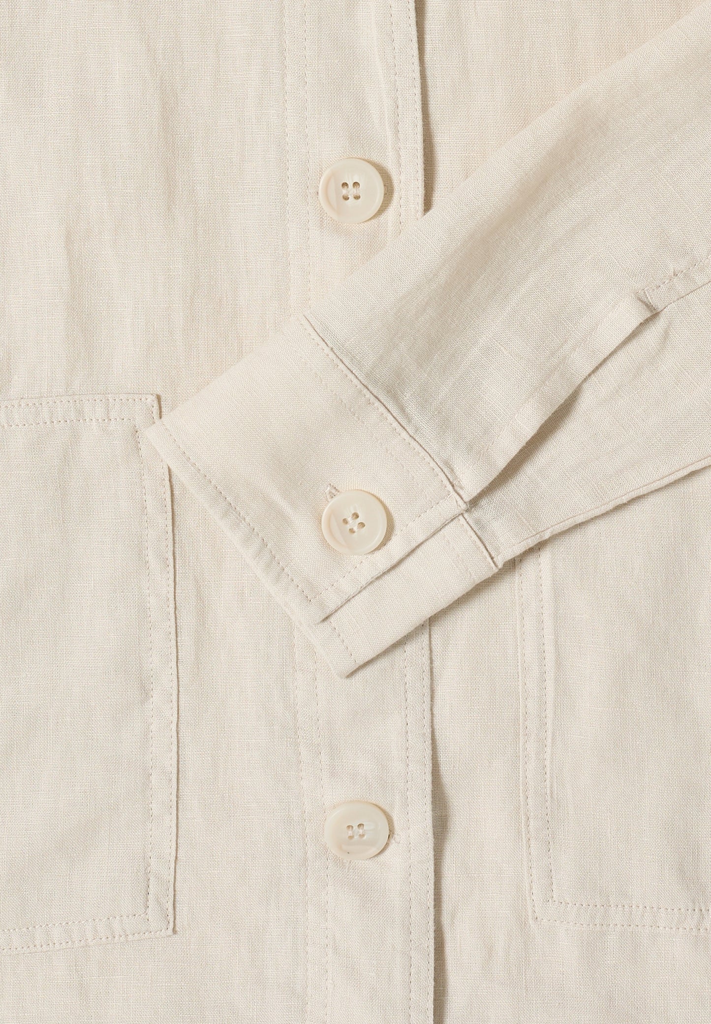 Langarm Bluse mit Hemdkragen aus Leinen macadamia beige Bild 2