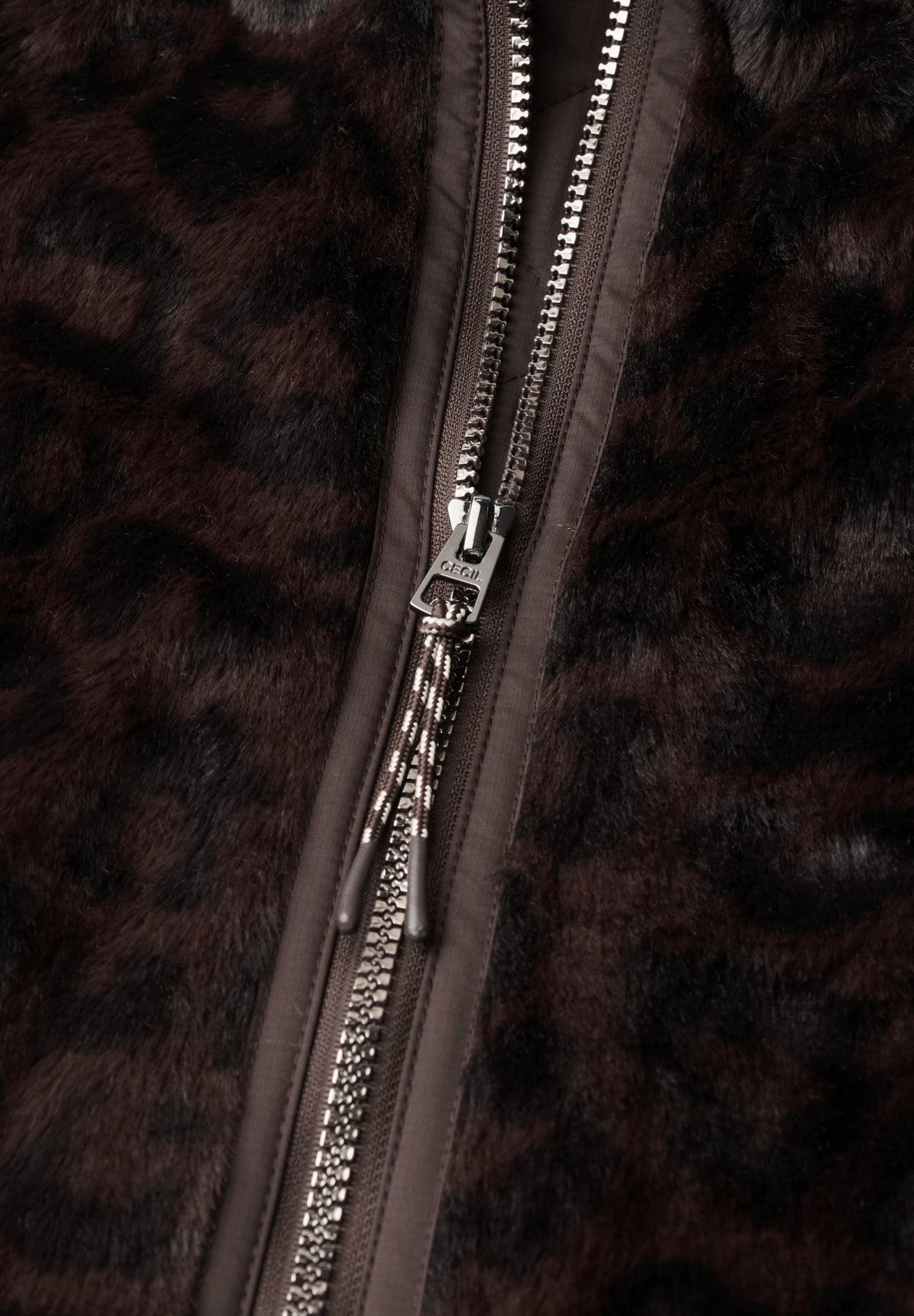 Fake Fur Jacke mit Softshell-Kapuze truffle brown Bild 2