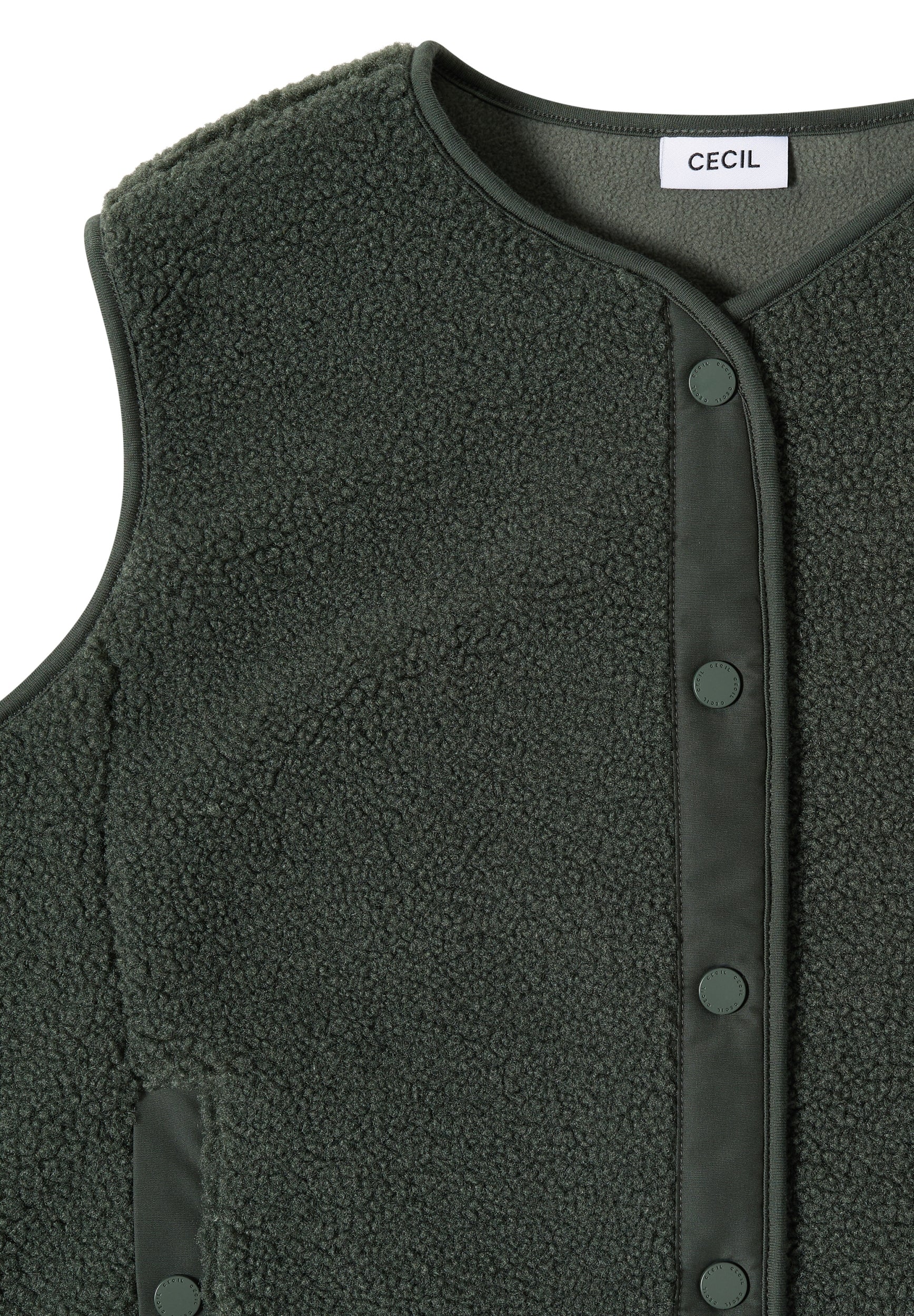 Teddy-Weste mit Softshelldetails dried olive green Bild 2