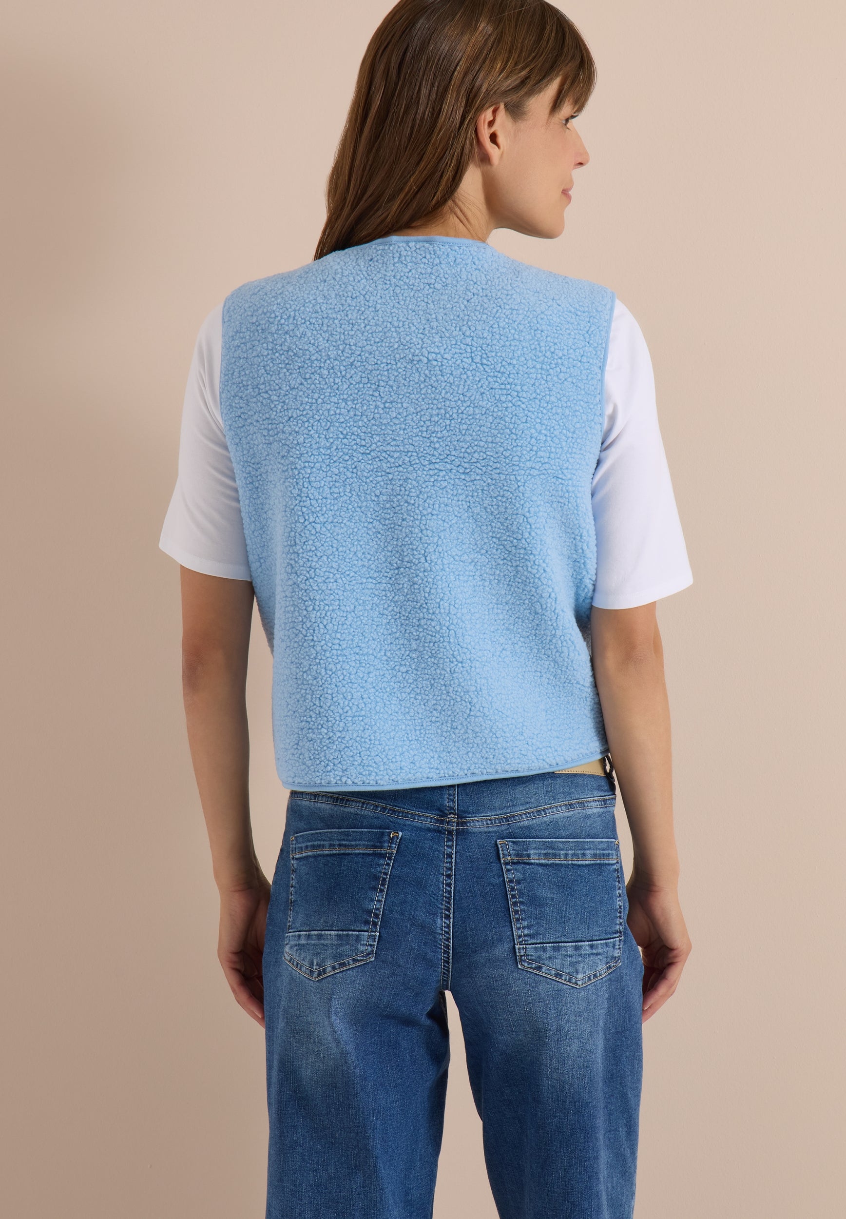 Teddy-Weste mit Softshelldetails easy blue Bild 4