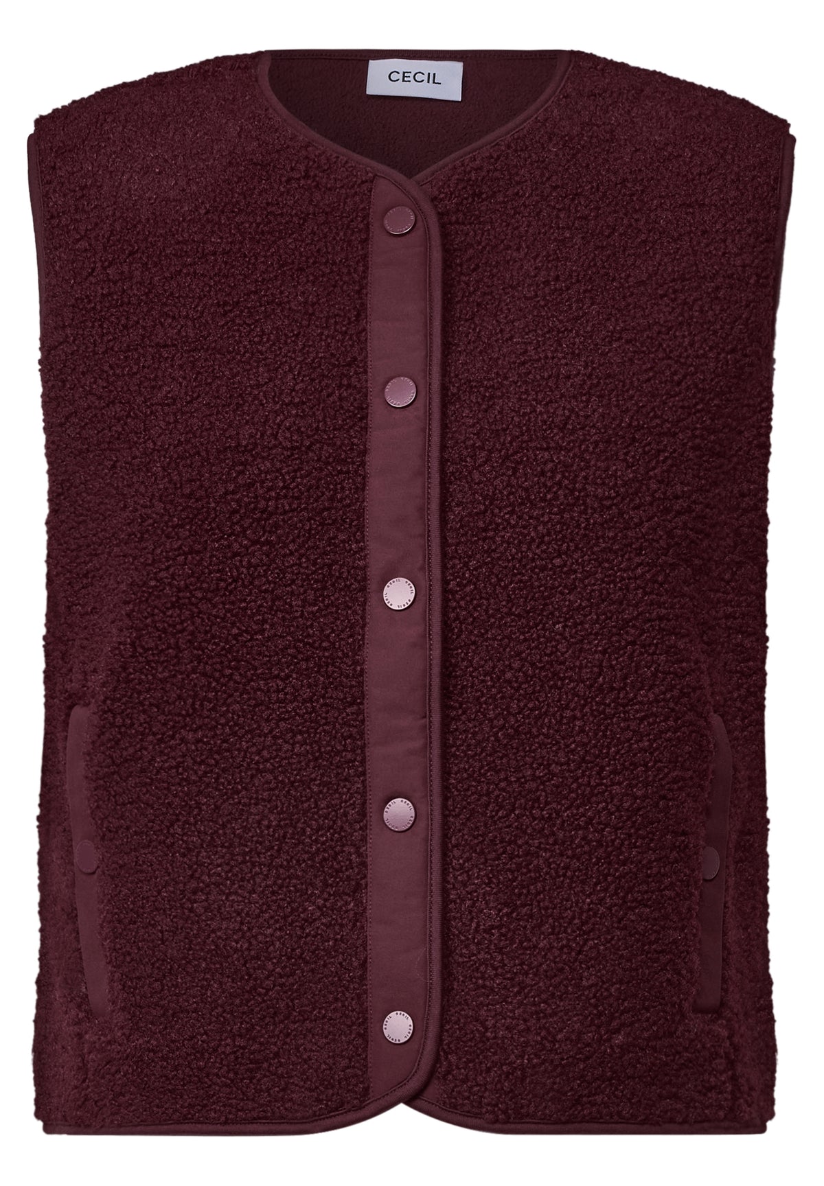 Teddy-Weste mit Softshelldetails red wine Bild 1