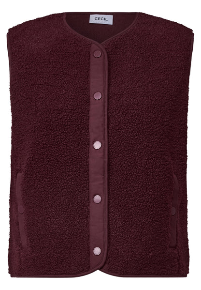 Teddy-Weste mit Softshelldetails red wine Bild 1