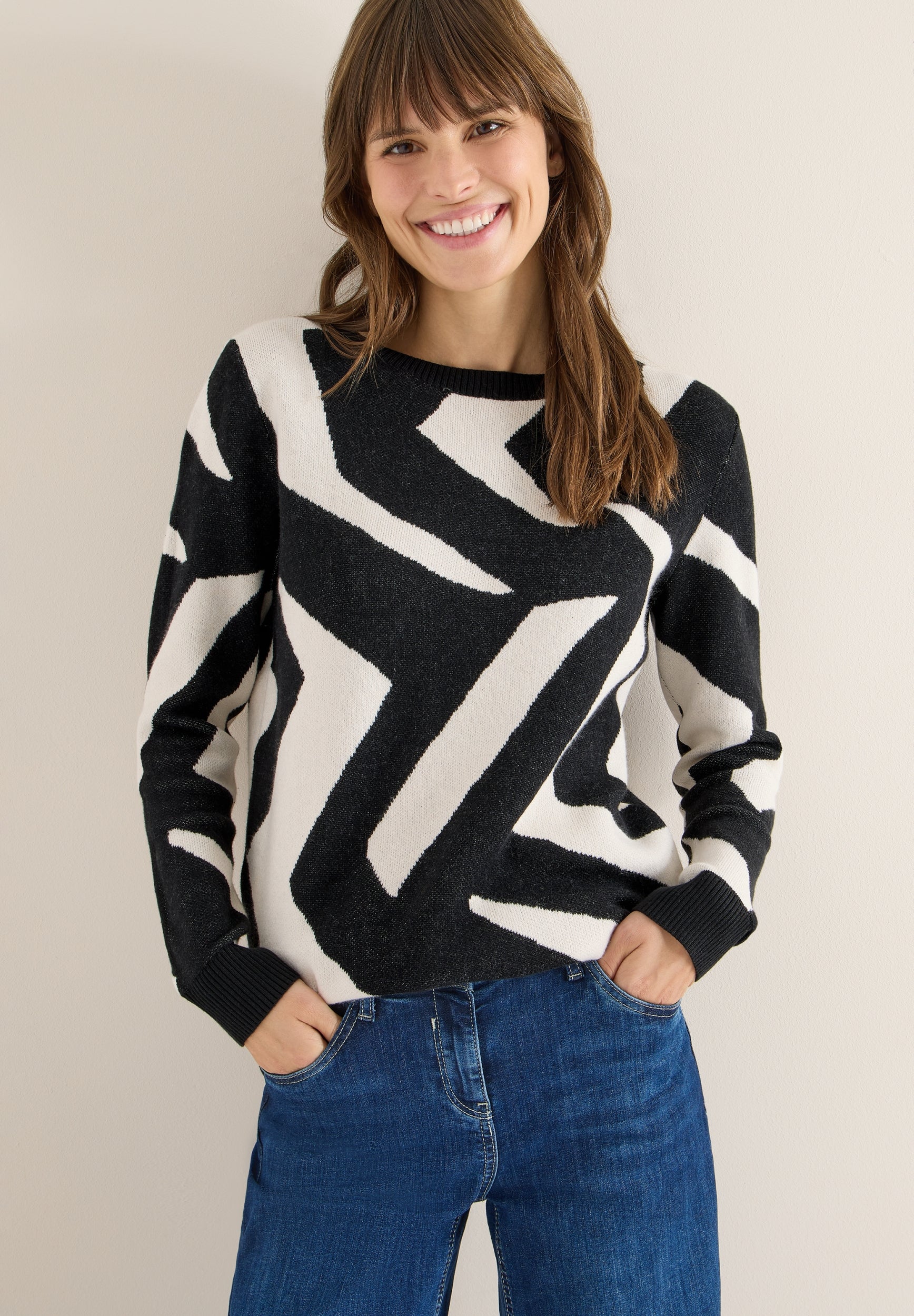 Pullover mit Grafikmuster Black Bild 5